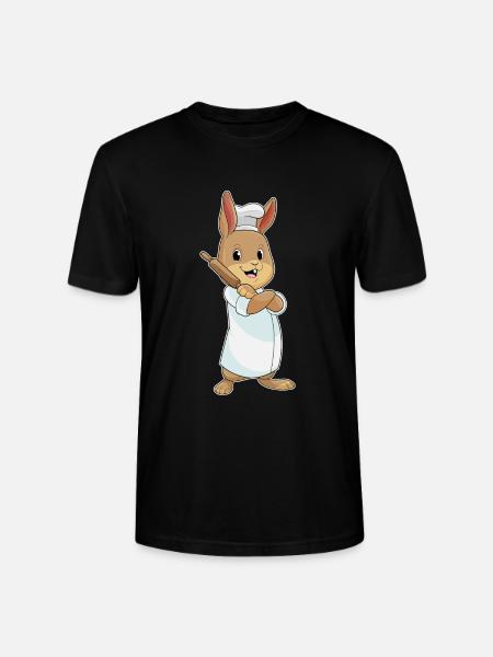 Hase Bäcker Nudelholz Backen - Stanley/Stella Unisex Bio-T-Shirt CRAFTER - Schwarz