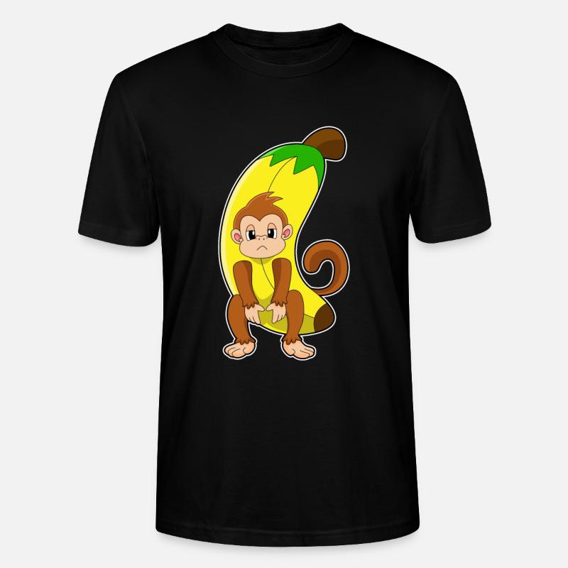 Affe mit Banane - Stanley/Stella Unisex Bio-T-Shirt CRAFTER - Schwarz