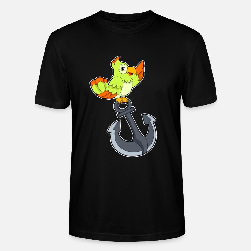 Perroquet avec ancre - T-shirt bio CRAFTER Stanley Stella Unisexe - noir