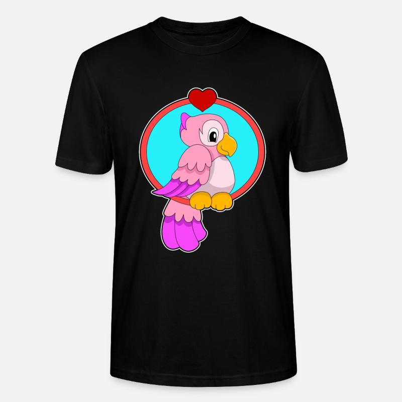 Perroquet avec cœur - T-shirt bio CRAFTER Stanley Stella Unisexe - noir
