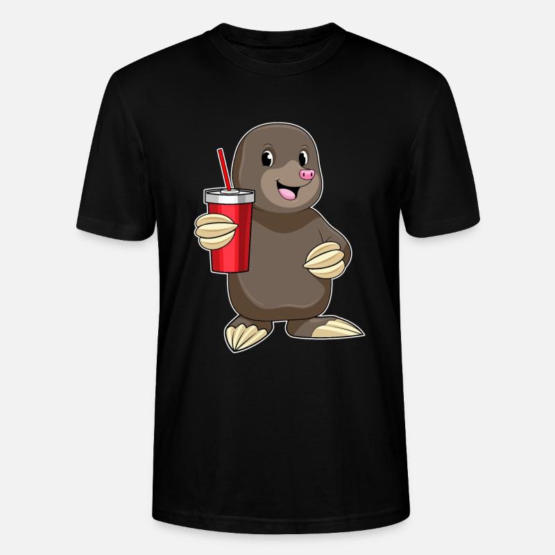 Maulwurf mit Trinkbecher - Stanley/Stella Unisex Bio-T-Shirt CRAFTER - Schwarz