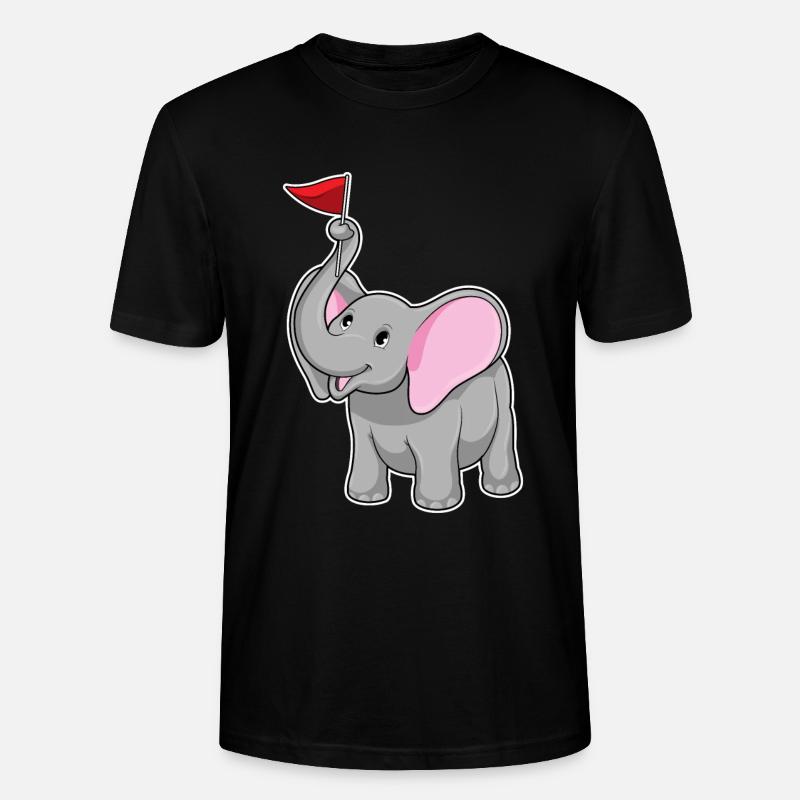 Éléphant avec drapeau - T-shirt bio CRAFTER Stanley Stella Unisexe - noir