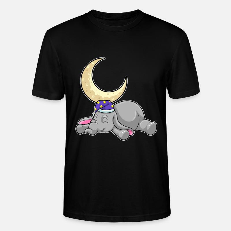 Éléphant avec lune - T-shirt bio CRAFTER Stanley Stella Unisexe - noir