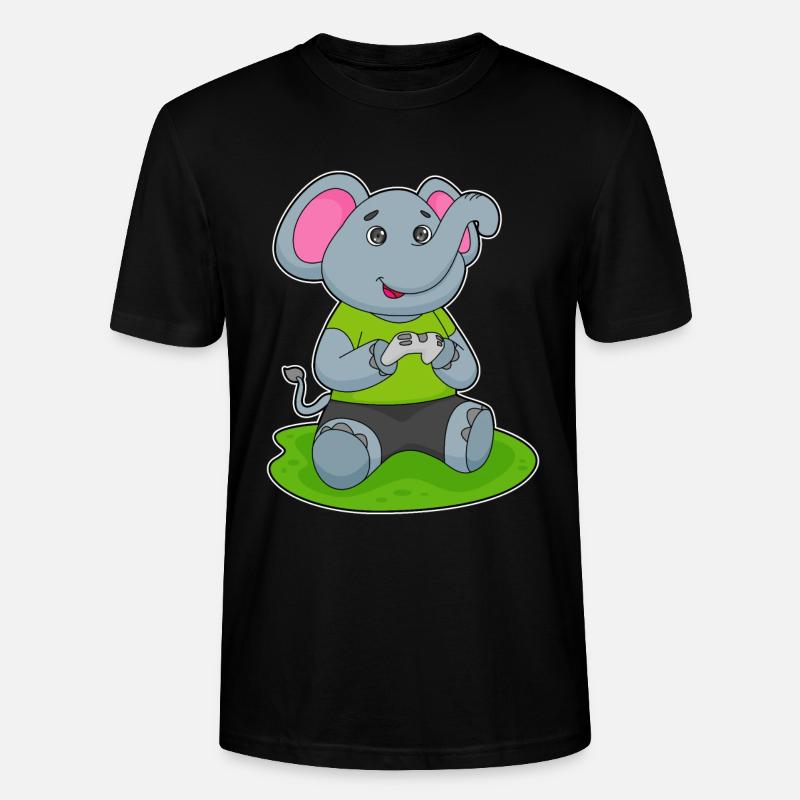 Elefant Gamer Controller - Stanley/Stella Unisex Bio-T-Shirt CRAFTER - Schwarz