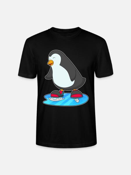 Pinguin Eislaufen Schlittschuhe - Stanley/Stella CRAFTER Unisex Organic T-Shirt - black