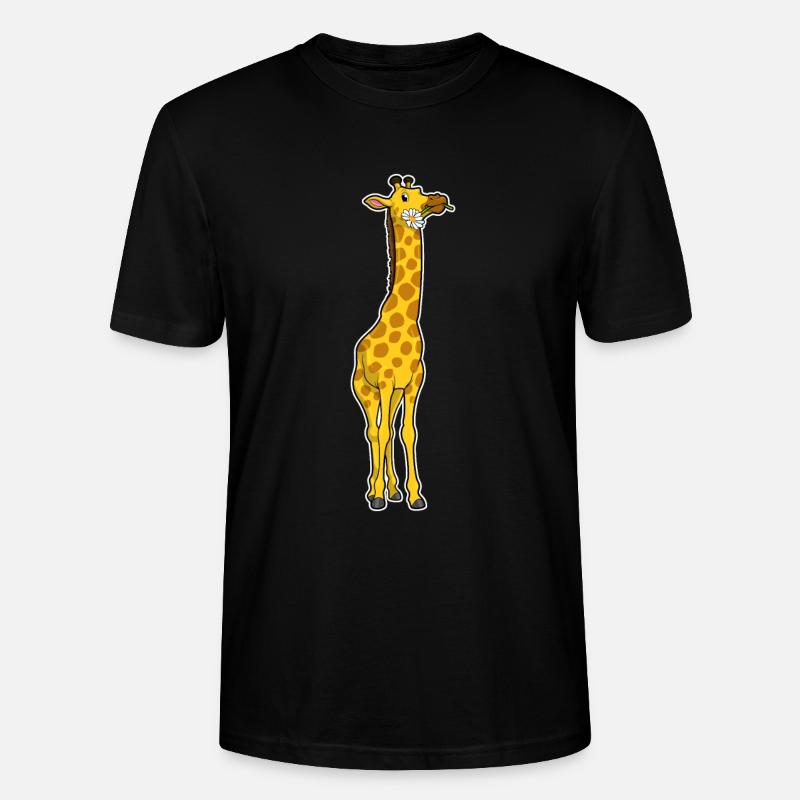 Girafe avec marguerites - T-shirt bio CRAFTER Stanley Stella Unisexe - noir