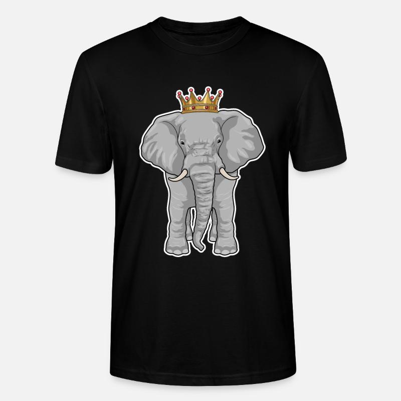 Elefant Krone - Stanley/Stella Unisex Bio-T-Shirt CRAFTER - Schwarz
