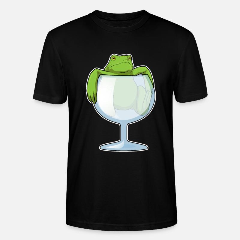 Frosch Weinglas - Stanley/Stella Unisex Bio-T-Shirt CRAFTER - Schwarz
