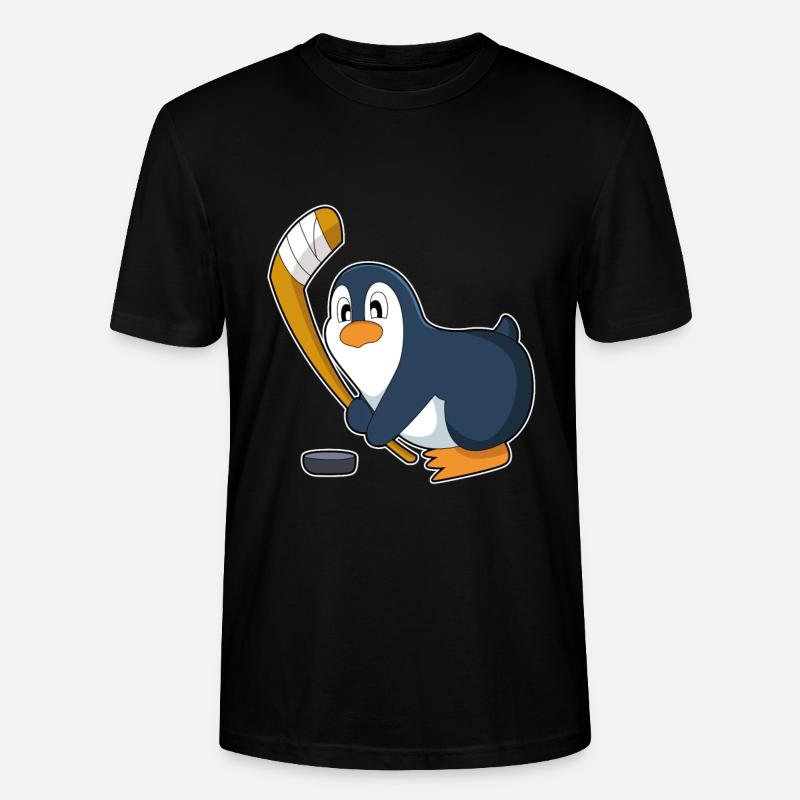 Pinguin Eishockey Eishockeyschläger - Stanley/Stella Unisex Bio-T-Shirt CRAFTER - Schwarz