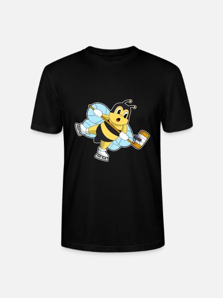 Bee Ice Hockey Sticks - Stanley/Stella CRAFTER Unisex Organic T-Shirt - black