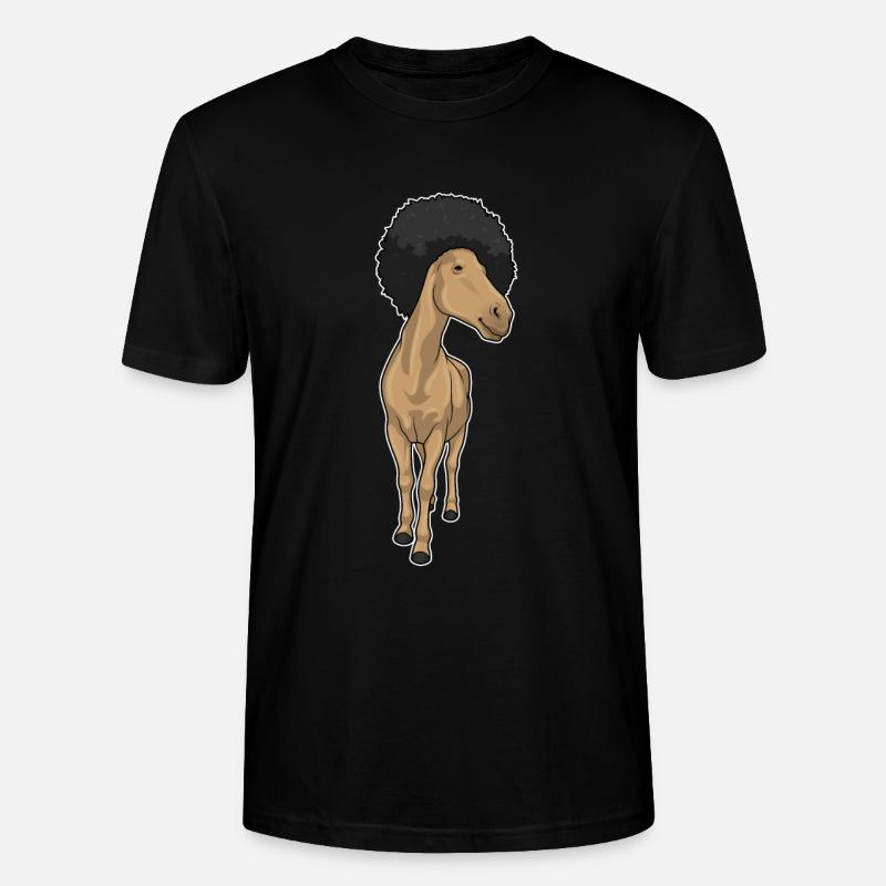 Pferd Afro - Stanley/Stella Unisex Bio-T-Shirt CRAFTER - Schwarz
