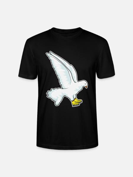 Pigeon Ice Skating Skates - Stanley/Stella CRAFTER Unisex Organic T-Shirt - black