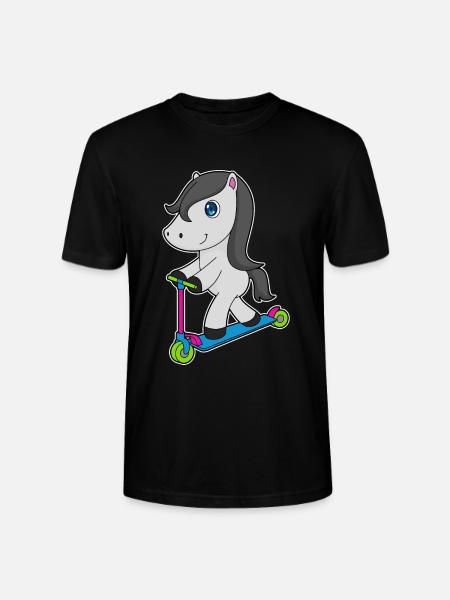 Pferd Tretroller - Stanley/Stella Unisex Bio-T-Shirt CRAFTER - Schwarz