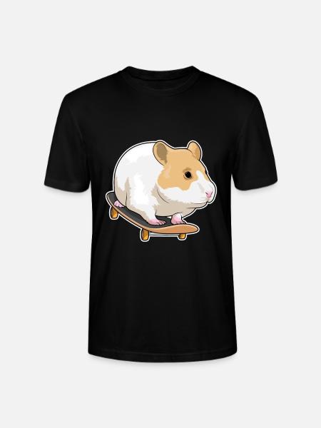 Hamster Skater Skateboard - Stanley/Stella CRAFTER Unisex Organic T-Shirt - black