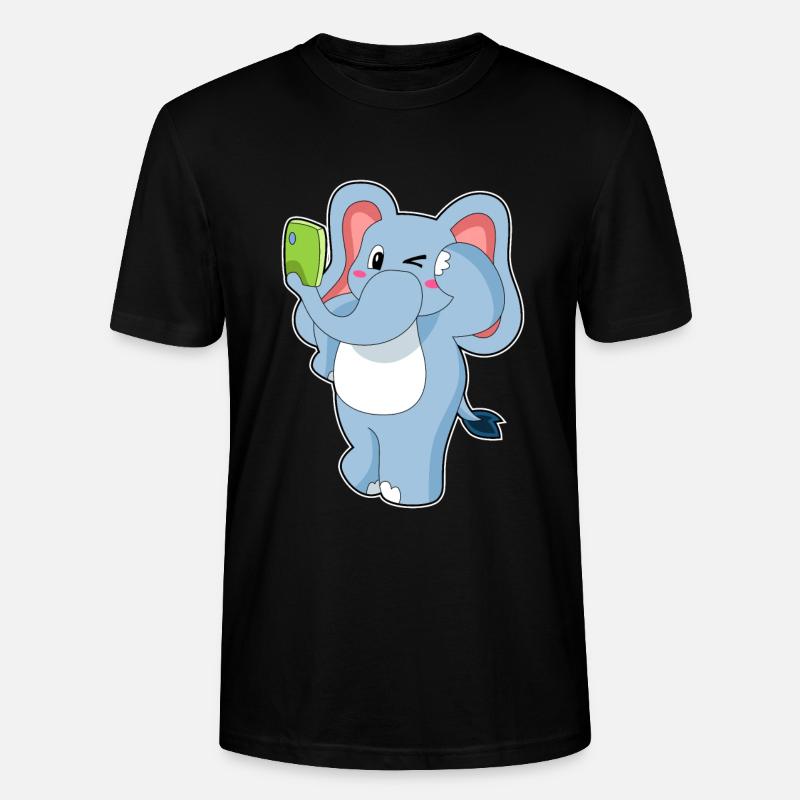 Elefant Handy - Stanley/Stella Unisex Bio-T-Shirt CRAFTER - Schwarz