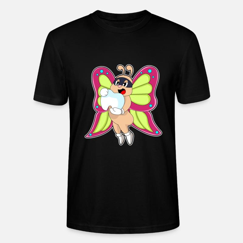 Dent de dentiste papillon - T-shirt bio CRAFTER Stanley Stella Unisexe - noir