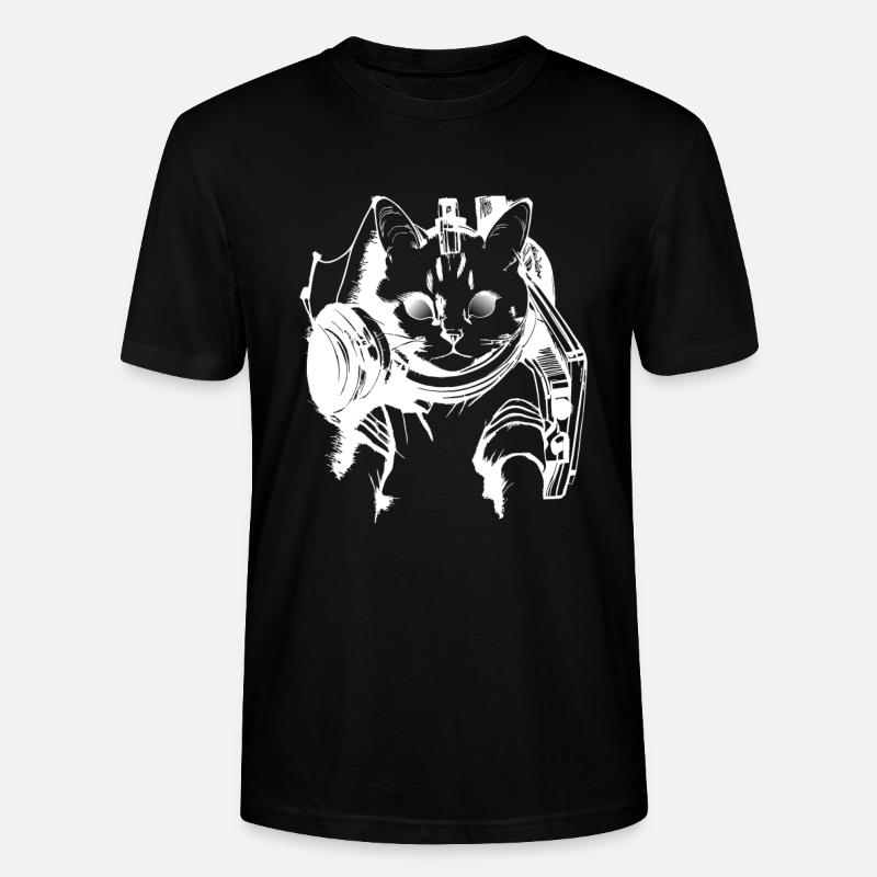 DJ Chat en blanc - T-shirt bio CRAFTER Stanley Stella Unisexe - noir