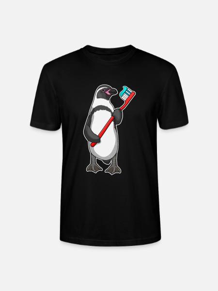 Penguin Toothbrush - Stanley/Stella CRAFTER Unisex Organic T-Shirt - black