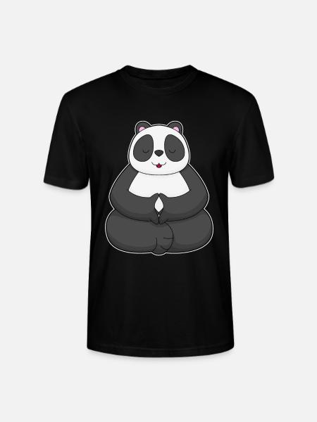 Panda Yoga Fitness Meditation - Stanley/Stella CRAFTER Unisex Organic T-Shirt - black
