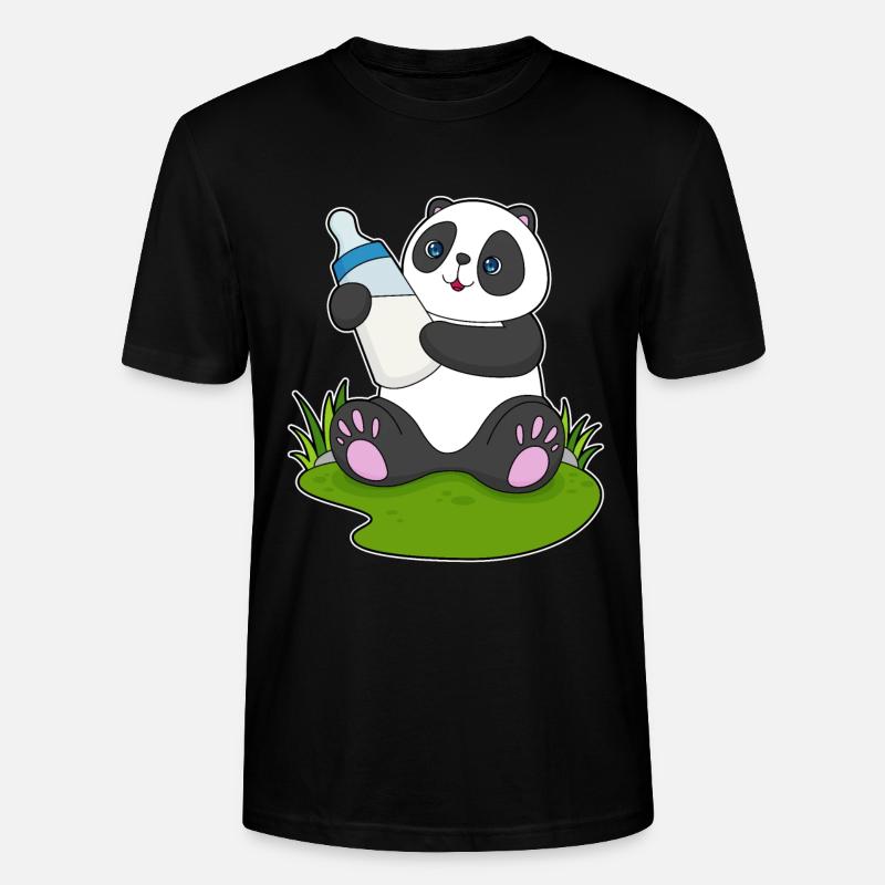 Bouteille de lait Panda - T-shirt bio CRAFTER Stanley Stella Unisexe - noir