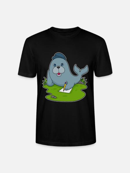 École Seal Student Pencil - T-shirt bio CRAFTER Stanley Stella Unisexe - noir
