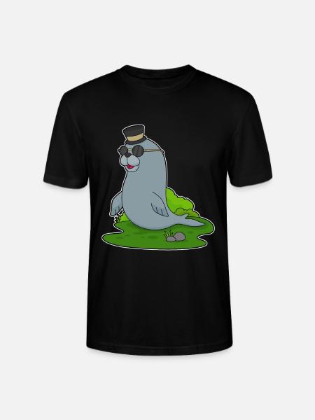 Seal Gentleman Top Hat - Stanley/Stella CRAFTER Unisex Organic T-Shirt - black