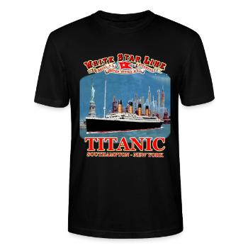 TITANIC Kreation Louis RUNEMBERG © Adagp - Stanley/Stella Unisex Bio-T-Shirt CRAFTER - Schwarz - Vorne - Alina (178cm) & Michal (187cm)