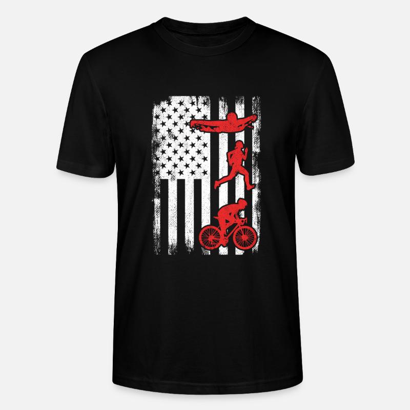 Patriotischer Triathlet - Stanley/Stella Unisex Bio-T-Shirt CRAFTER - Schwarz