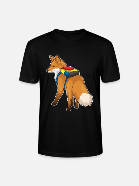 Fox Student Backpack School - Stanley/Stella CRAFTER Unisex Organic T-Shirt - black
