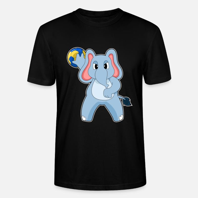 Eléphant Handballeur Handball - T-shirt bio CRAFTER Stanley Stella Unisexe - noir