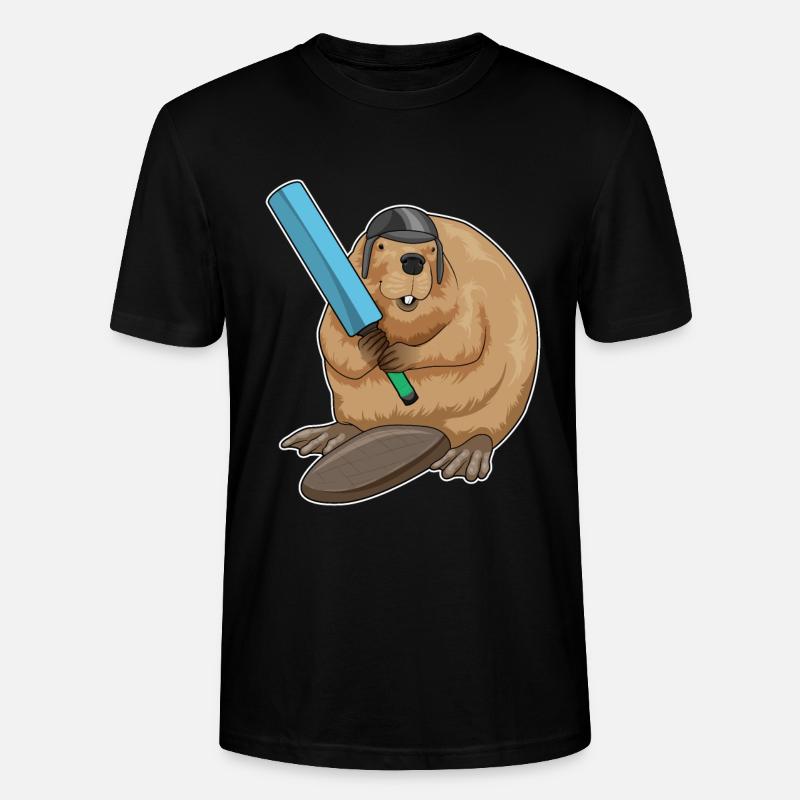 Beaver Cricket Cricket Bat - T-shirt bio CRAFTER Stanley Stella Unisexe - noir