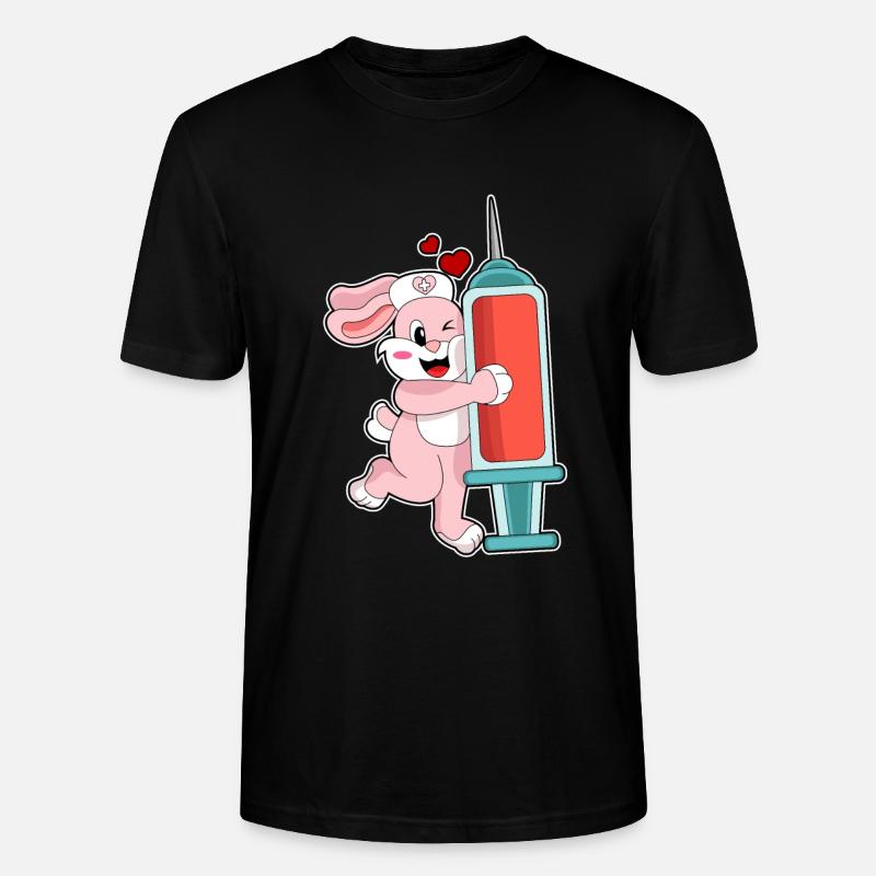 Seringue d’infirmière lapin - T-shirt bio CRAFTER Stanley Stella Unisexe - noir