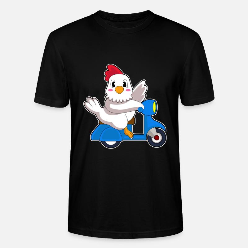 Huhn Motorroller - Stanley/Stella Unisex Bio-T-Shirt CRAFTER - Schwarz