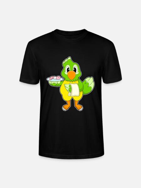 Parrot Cook Worm Cooking - Stanley/Stella CRAFTER Unisex Organic T-Shirt - black