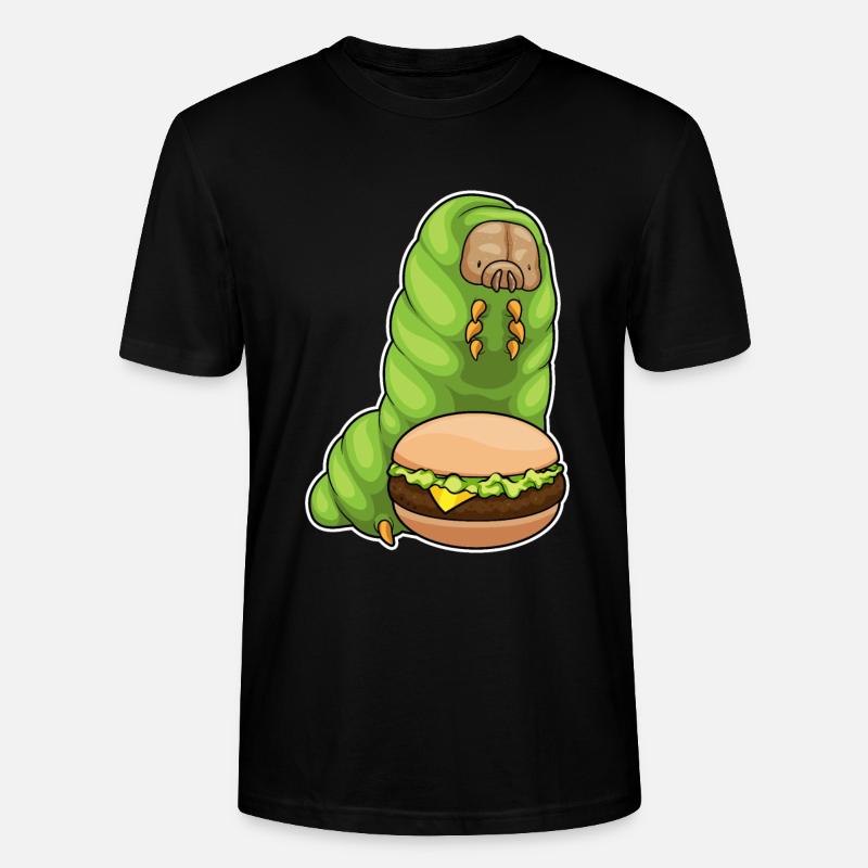Raupe Cheeseburger - Stanley/Stella Unisex Bio-T-Shirt CRAFTER - Schwarz