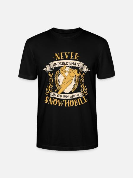 Snowmobile Snowmobiler Winter Gift - Stanley/Stella CRAFTER Unisex Organic T-Shirt - black