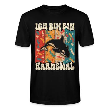 Ich Bin ein Karnewal Karneval Fasching - Stanley/Stella Unisex Bio-T-Shirt CRAFTER - Schwarz - Vorne - Alina (178cm) & Michal (187cm)