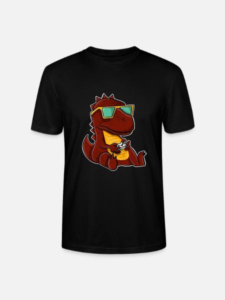 T-Rex Gamer Gaming Gamers - Stanley/Stella CRAFTER Unisex Organic T-Shirt - black