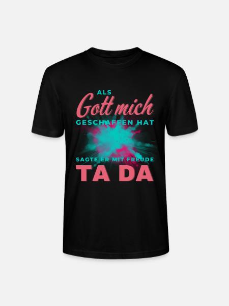 Bunter Schrift-Splash TA DA - Stanley/Stella Unisex Bio-T-Shirt CRAFTER - Schwarz