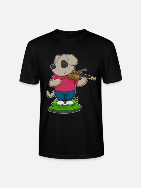 Dog Musician Violin Music - Stanley/Stella CRAFTER Unisex Organic T-Shirt - black