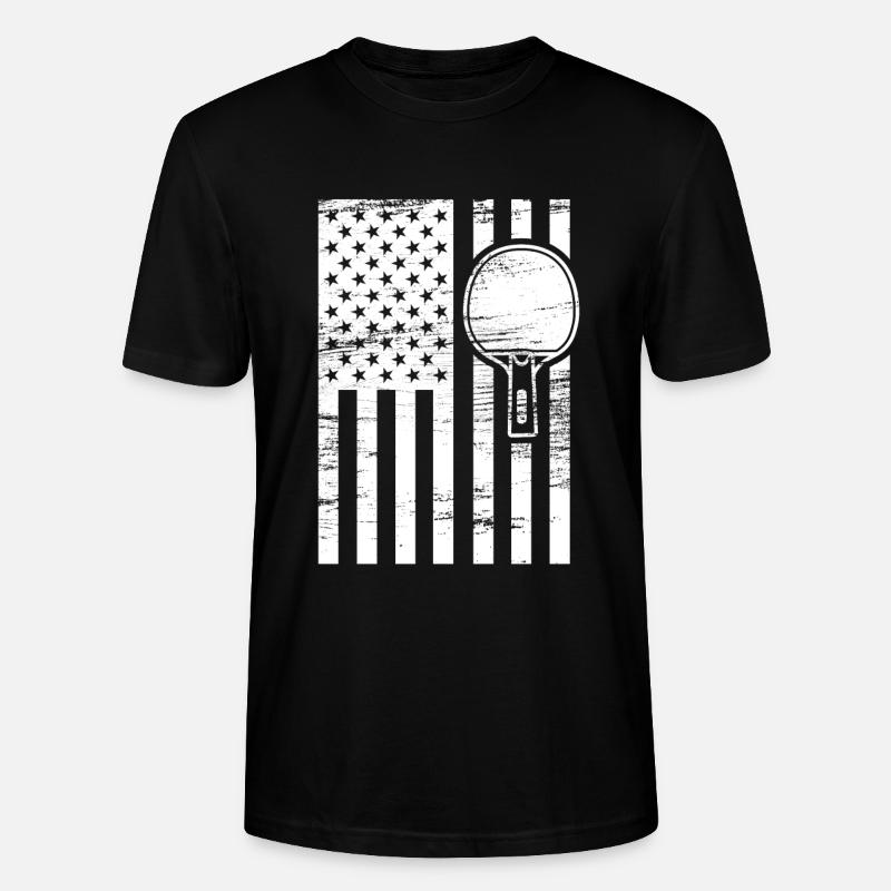 Ping Pong US Flagge - Stanley/Stella Unisex Bio-T-Shirt CRAFTER - Schwarz