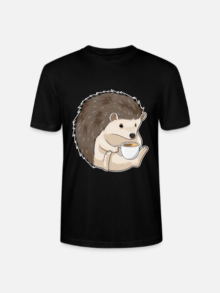 Hedgehog cup of coffee - Stanley/Stella CRAFTER Unisex Organic T-Shirt - black