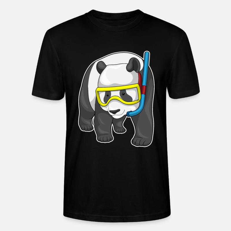 Panda Diver Snorkel - T-shirt bio CRAFTER Stanley Stella Unisexe - noir