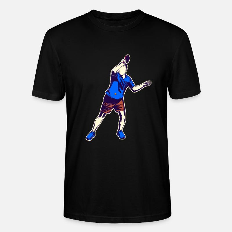 Dessin de tennis de table - T-shirt bio CRAFTER Stanley Stella Unisexe - noir