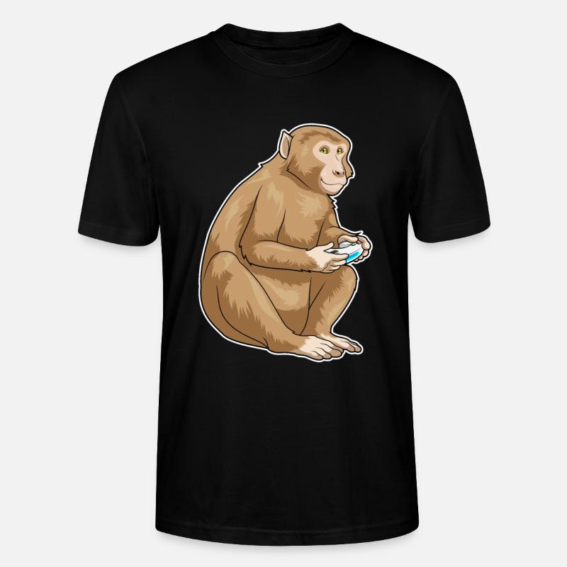 Affe Gamer Controller - Stanley/Stella Unisex Bio-T-Shirt CRAFTER - Schwarz