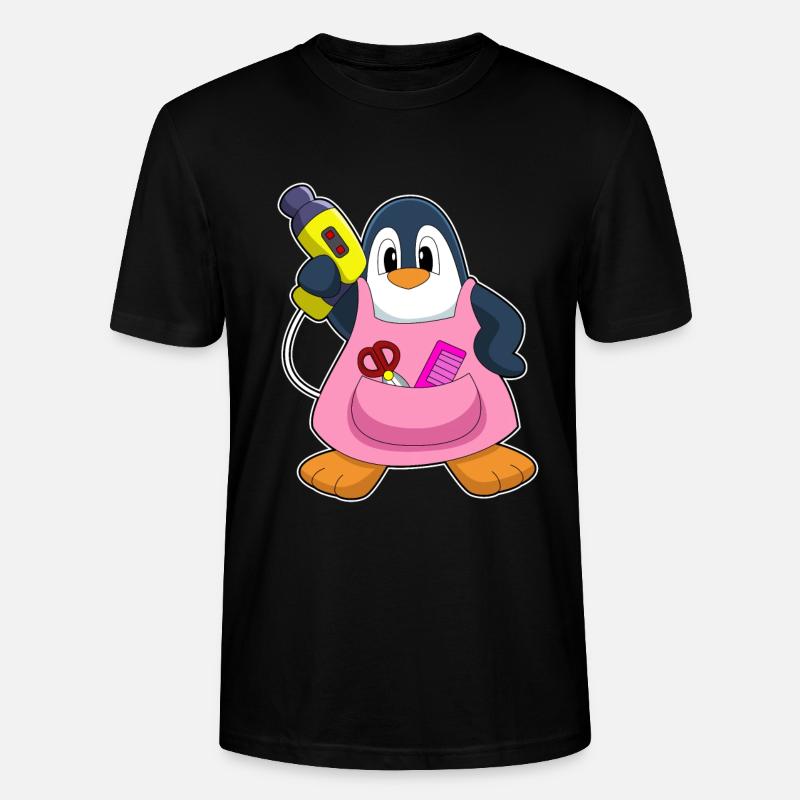 Penguin Coiffeur Sèche-cheveux - T-shirt bio CRAFTER Stanley Stella Unisexe - noir