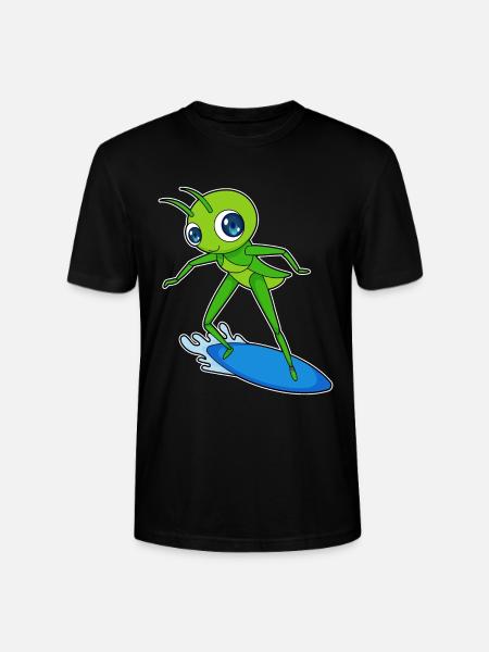 Caterpillar Surfing Surfboard Summer - Stanley/Stella CRAFTER Unisex Organic T-Shirt - black