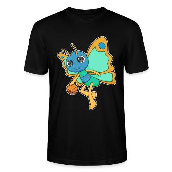 Butterfly Basketball Player Basketball - T-shirt bio CRAFTER Stanley Stella Unisexe - noir - Devant - Alina (178cm) & Michal (187cm)