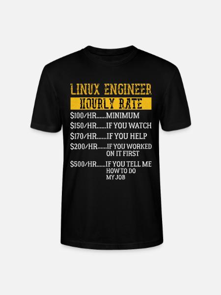 Linux Engineer Stundensatz Mechaniker Arbeitsrate - Stanley/Stella Unisex Bio-T-Shirt CRAFTER - Schwarz