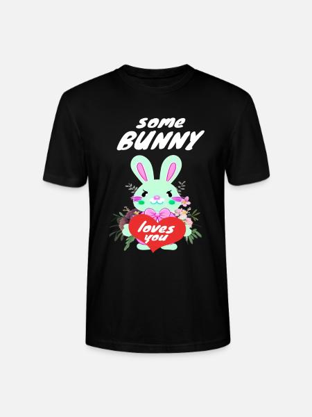 cute easter bunny in love - Stanley/Stella CRAFTER Unisex Organic T-Shirt - black